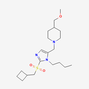 molecular formula C20H35N3O3S B6079635 1-({1-butyl-2-[(cyclobutylmethyl)sulfonyl]-1H-imidazol-5-yl}methyl)-4-(methoxymethyl)piperidine 