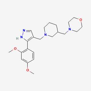 molecular formula C22H32N4O3 B6079641 4-[(1-{[3-(2,4-dimethoxyphenyl)-1H-pyrazol-4-yl]methyl}-3-piperidinyl)methyl]morpholine 