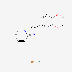 molecular formula C16H15BrN2O2 B607966 2-(2,3-Dihydrobenzo[b][1,4]dioxin-6-yl)-6-methylimidazo[1,2-a]pyridine hydrobromide CAS No. 1955554-15-0