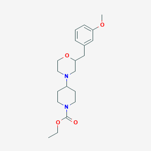 molecular formula C20H30N2O4 B6079662 ethyl 4-[2-(3-methoxybenzyl)-4-morpholinyl]-1-piperidinecarboxylate 