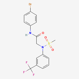 molecular formula C16H14BrF3N2O3S B6079676 N~1~-(4-bromophenyl)-N~2~-(methylsulfonyl)-N~2~-[3-(trifluoromethyl)phenyl]glycinamide 
