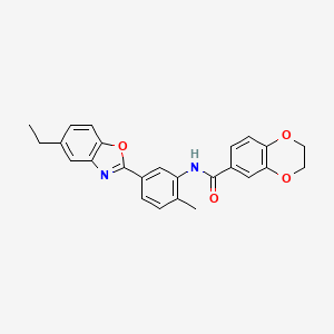N-[5-(5-ethyl-1,3-benzoxazol-2-yl)-2-methylphenyl]-2,3-dihydro-1,4-benzodioxine-6-carboxamide