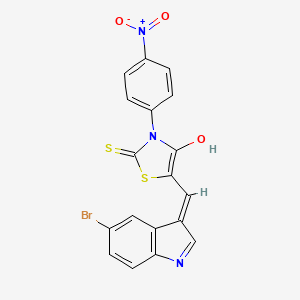 5-[(5-bromo-1H-indol-3-yl)methylene]-3-(4-nitrophenyl)-2-thioxo-1,3-thiazolidin-4-one