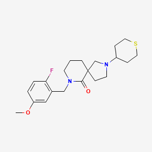 molecular formula C21H29FN2O2S B6079728 7-(2-fluoro-5-methoxybenzyl)-2-(tetrahydro-2H-thiopyran-4-yl)-2,7-diazaspiro[4.5]decan-6-one 