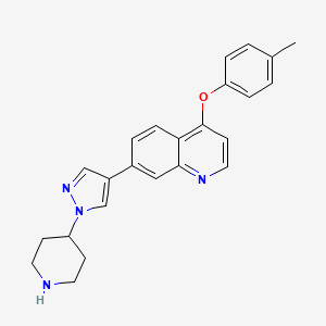 molecular formula C24H24N4O B607975 7-(1-(哌啶-4-基)-1h-吡唑-4-基)-4-(对甲苯氧基)喹啉 CAS No. 2158197-70-5