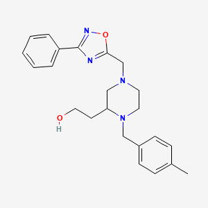 2-{1-(4-methylbenzyl)-4-[(3-phenyl-1,2,4-oxadiazol-5-yl)methyl]-2-piperazinyl}ethanol