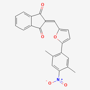 molecular formula C22H15NO5 B6079830 2-{[5-(2,5-dimethyl-4-nitrophenyl)-2-furyl]methylene}-1H-indene-1,3(2H)-dione 