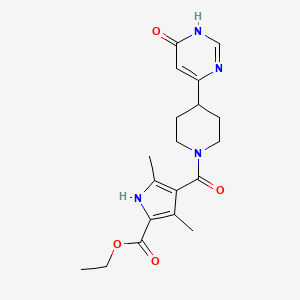 molecular formula C19H24N4O4 B6079854 ethyl 3,5-dimethyl-4-{[4-(6-oxo-1,6-dihydropyrimidin-4-yl)piperidin-1-yl]carbonyl}-1H-pyrrole-2-carboxylate 