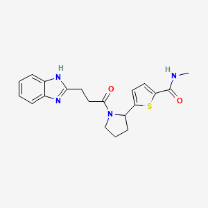 molecular formula C20H22N4O2S B6079861 5-{1-[3-(1H-benzimidazol-2-yl)propanoyl]-2-pyrrolidinyl}-N-methyl-2-thiophenecarboxamide 