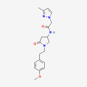 molecular formula C19H24N4O3 B6079894 N-{1-[2-(4-methoxyphenyl)ethyl]-5-oxo-3-pyrrolidinyl}-2-(3-methyl-1H-pyrazol-1-yl)acetamide 