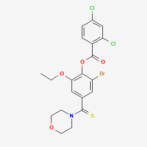 2-bromo-6-ethoxy-4-(4-morpholinylcarbonothioyl)phenyl 2,4-dichlorobenzoate