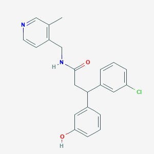 molecular formula C22H21ClN2O2 B6079923 3-(3-chlorophenyl)-3-(3-hydroxyphenyl)-N-[(3-methyl-4-pyridinyl)methyl]propanamide 