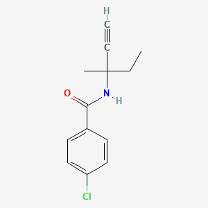 molecular formula C13H14ClNO B6079930 4-chloro-N-(1-ethyl-1-methylprop-2-yn-1-yl)benzamide 