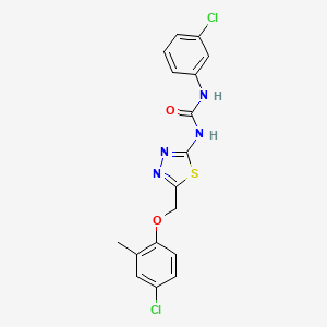 molecular formula C17H14Cl2N4O2S B6079937 N-{5-[(4-chloro-2-methylphenoxy)methyl]-1,3,4-thiadiazol-2-yl}-N'-(3-chlorophenyl)urea 