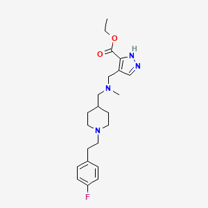 molecular formula C22H31FN4O2 B6079939 ethyl 4-{[({1-[2-(4-fluorophenyl)ethyl]-4-piperidinyl}methyl)(methyl)amino]methyl}-1H-pyrazole-3-carboxylate 