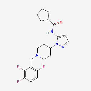 molecular formula C21H25F3N4O B6079963 N-{1-[1-(2,3,6-trifluorobenzyl)-4-piperidinyl]-1H-pyrazol-5-yl}cyclopentanecarboxamide 