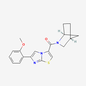 molecular formula C19H19N3O2S B6079972 3-[(1S*,4S*)-2-azabicyclo[2.2.1]hept-2-ylcarbonyl]-6-(2-methoxyphenyl)imidazo[2,1-b][1,3]thiazole 