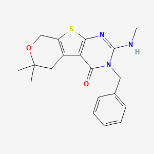 molecular formula C19H21N3O2S B6079983 3-benzyl-6,6-dimethyl-2-(methylamino)-3,5,6,8-tetrahydro-4H-pyrano[4',3':4,5]thieno[2,3-d]pyrimidin-4-one 
