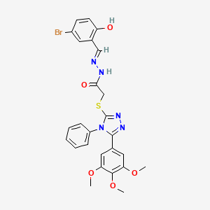 N'-(5-bromo-2-hydroxybenzylidene)-2-{[4-phenyl-5-(3,4,5-trimethoxyphenyl)-4H-1,2,4-triazol-3-yl]thio}acetohydrazide