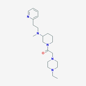 molecular formula C21H35N5O B6079999 1-[(4-ethyl-1-piperazinyl)acetyl]-N-methyl-N-[2-(2-pyridinyl)ethyl]-3-piperidinamine 