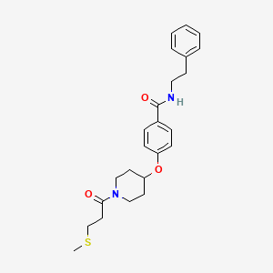 molecular formula C24H30N2O3S B6080029 4-({1-[3-(methylthio)propanoyl]-4-piperidinyl}oxy)-N-(2-phenylethyl)benzamide 