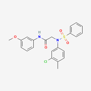 molecular formula C22H21ClN2O4S B6080037 N~2~-(3-chloro-4-methylphenyl)-N~1~-(3-methoxyphenyl)-N~2~-(phenylsulfonyl)glycinamide 