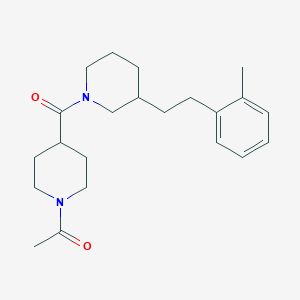 molecular formula C22H32N2O2 B6080043 1-[(1-acetyl-4-piperidinyl)carbonyl]-3-[2-(2-methylphenyl)ethyl]piperidine 