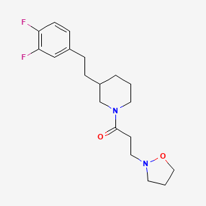 molecular formula C19H26F2N2O2 B6080103 3-[2-(3,4-difluorophenyl)ethyl]-1-[3-(2-isoxazolidinyl)propanoyl]piperidine 