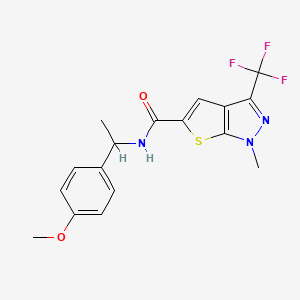 molecular formula C17H16F3N3O2S B6080114 N-[1-(4-methoxyphenyl)ethyl]-1-methyl-3-(trifluoromethyl)-1H-thieno[2,3-c]pyrazole-5-carboxamide 