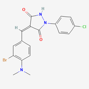 molecular formula C18H15BrClN3O2 B6080116 4-[3-bromo-4-(dimethylamino)benzylidene]-1-(4-chlorophenyl)-3,5-pyrazolidinedione 