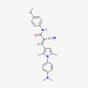 molecular formula C25H26N4O2 B6080118 2-cyano-3-{1-[4-(dimethylamino)phenyl]-2,5-dimethyl-1H-pyrrol-3-yl}-N-(4-methoxyphenyl)acrylamide 