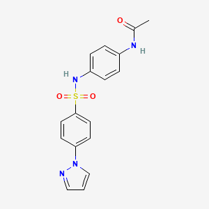 molecular formula C17H16N4O3S B6080155 N-[4-({[4-(1H-pyrazol-1-yl)phenyl]sulfonyl}amino)phenyl]acetamide 