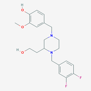 molecular formula C21H26F2N2O3 B6080163 4-{[4-(3,4-difluorobenzyl)-3-(2-hydroxyethyl)-1-piperazinyl]methyl}-2-methoxyphenol 