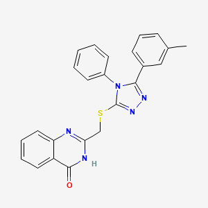 molecular formula C24H19N5OS B6080179 2-({[5-(3-methylphenyl)-4-phenyl-4H-1,2,4-triazol-3-yl]thio}methyl)-4(3H)-quinazolinone 