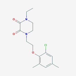 molecular formula C16H21ClN2O3 B6080192 1-[2-(2-chloro-4,6-dimethylphenoxy)ethyl]-4-ethyl-2,3-piperazinedione 