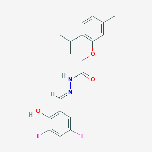 molecular formula C19H20I2N2O3 B6080216 N'-(2-hydroxy-3,5-diiodobenzylidene)-2-(2-isopropyl-5-methylphenoxy)acetohydrazide 