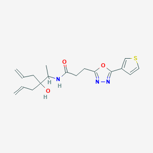molecular formula C18H23N3O3S B6080253 N-(2-allyl-2-hydroxy-1-methyl-4-penten-1-yl)-3-[5-(3-thienyl)-1,3,4-oxadiazol-2-yl]propanamide 