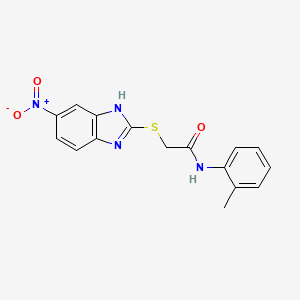 molecular formula C16H14N4O3S B6080264 N-(2-methylphenyl)-2-[(5-nitro-1H-benzimidazol-2-yl)thio]acetamide 