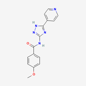 molecular formula C15H13N5O2 B6080275 4-methoxy-N-[5-(4-pyridinyl)-1H-1,2,4-triazol-3-yl]benzamide 