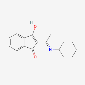 molecular formula C17H19NO2 B6080284 2-[1-(cyclohexylamino)ethylidene]-1H-indene-1,3(2H)-dione 