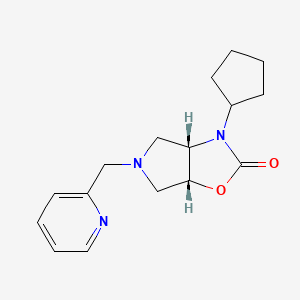molecular formula C16H21N3O2 B6080298 (3aS*,6aR*)-3-cyclopentyl-5-(2-pyridinylmethyl)hexahydro-2H-pyrrolo[3,4-d][1,3]oxazol-2-one 