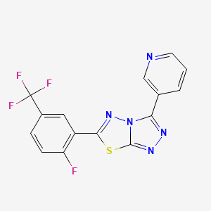 molecular formula C15H7F4N5S B6080306 6-[2-fluoro-5-(trifluoromethyl)phenyl]-3-(3-pyridinyl)[1,2,4]triazolo[3,4-b][1,3,4]thiadiazole 