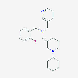 molecular formula C25H34FN3 B6080312 1-(1-cyclohexyl-3-piperidinyl)-N-(2-fluorobenzyl)-N-(3-pyridinylmethyl)methanamine 