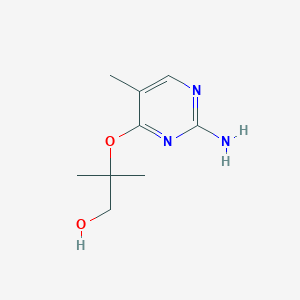 molecular formula C9H15N3O2 B608033 2-((2-氨基-5-甲基嘧啶-4-基)氧基)-2-甲基丙醇 CAS No. 1884209-99-7