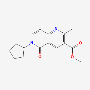 molecular formula C16H18N2O3 B6080341 methyl 6-cyclopentyl-2-methyl-5-oxo-5,6-dihydro-1,6-naphthyridine-3-carboxylate 