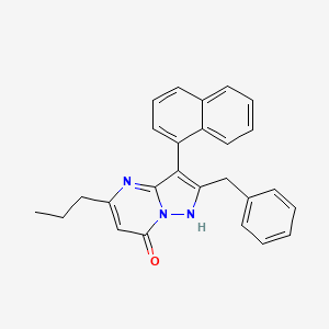 molecular formula C26H23N3O B6080364 2-benzyl-3-(1-naphthyl)-5-propylpyrazolo[1,5-a]pyrimidin-7(4H)-one 
