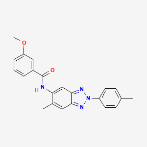 molecular formula C22H20N4O2 B6080374 3-methoxy-N-[6-methyl-2-(4-methylphenyl)-2H-1,2,3-benzotriazol-5-yl]benzamide 