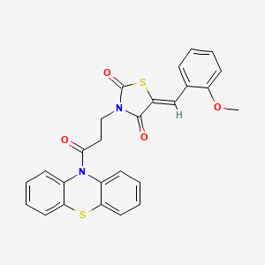 molecular formula C26H20N2O4S2 B6080376 5-(2-methoxybenzylidene)-3-[3-oxo-3-(10H-phenothiazin-10-yl)propyl]-1,3-thiazolidine-2,4-dione 