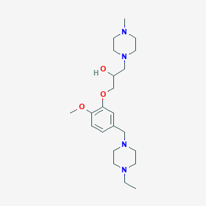 molecular formula C22H38N4O3 B6080388 1-{5-[(4-ethyl-1-piperazinyl)methyl]-2-methoxyphenoxy}-3-(4-methyl-1-piperazinyl)-2-propanol 