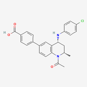molecular formula C25H23ClN2O3 B608040 4-[(2s,4r)-1-乙酰基-4-[(4-氯苯基)氨基]-2-甲基-1,2,3,4-四氢喹啉-6-基]苯甲酸 CAS No. 1300031-52-0